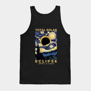 Van Gogh Starry Night Total Solar Eclipse April 8 2024 Tank Top